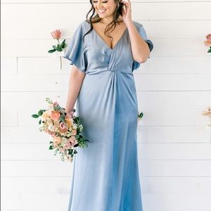 Revelry Gwen Satin Dress French Blue